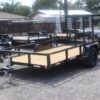 2025 6x12 tube top utility trailer 3k single axle fold flat ramp black 1