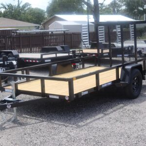 2025 6×12 Tube Top Utility Trailer – 3K Single Axle, Fold-Flat Ramp, Black