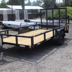 2025 6×12 Tube Top Utility Trailer – 3K Single Axle, Fold-Flat Ramp, Black
