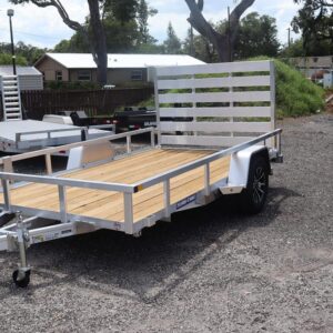 2025 7×12 Aluminum Tube Top Utility Trailer – 3K Single Axle, Fold-Flat Ramp