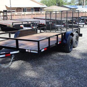 2025 7×14 Heavy Duty Tandem Axle Utility Trailer – 7K, Dexter Axles, Black